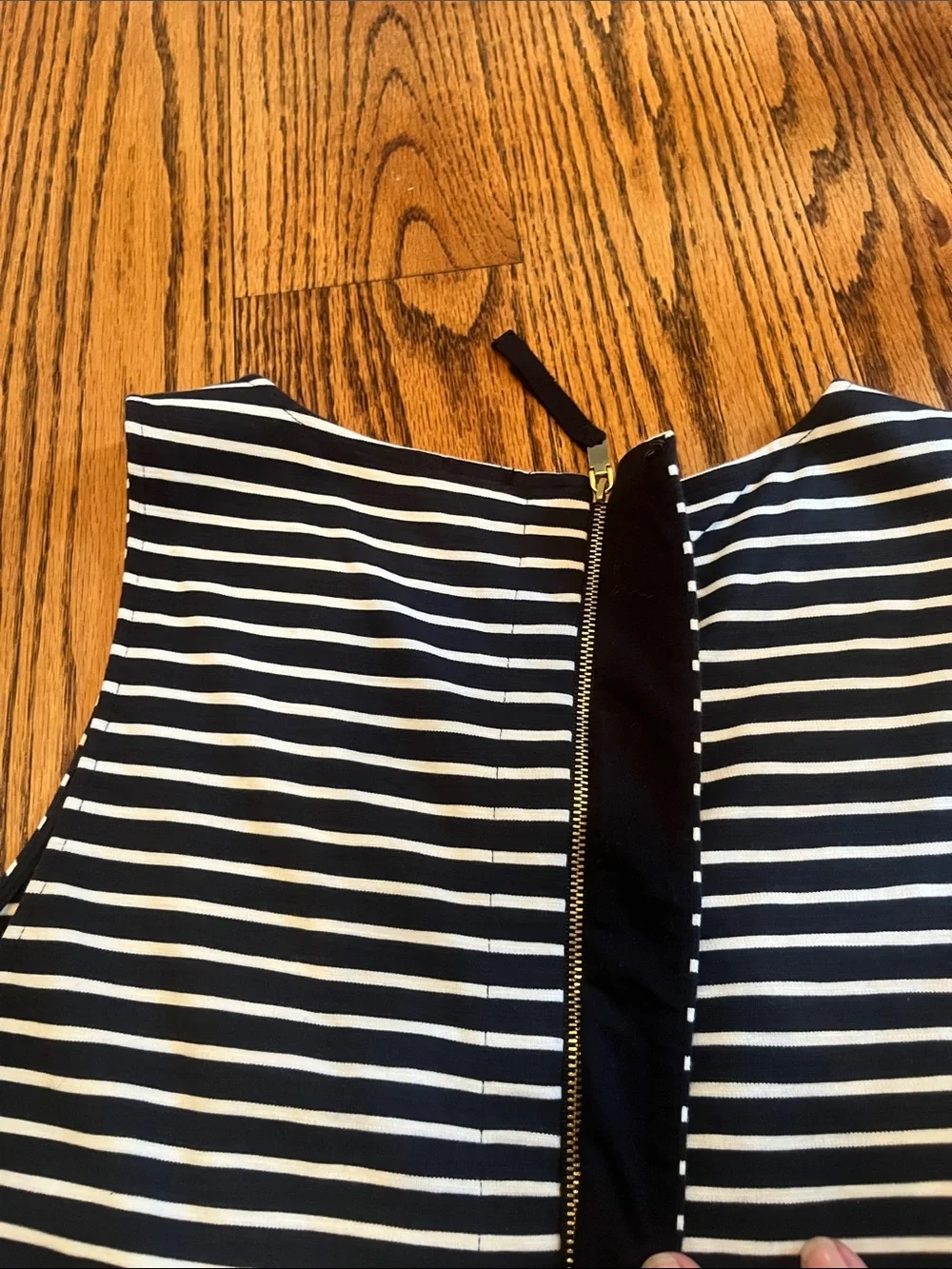 J. Crew Black and White Striped Peplum Tank